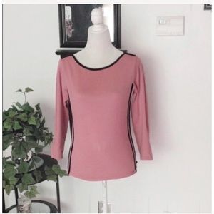 A Line Rose Black Long Sleeve Top Size Medium
